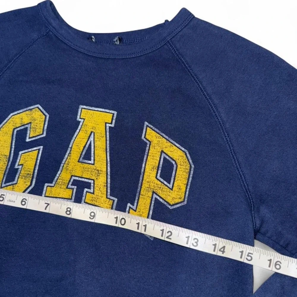 GAP KIDS NAVY W/YELLOW LOGO SWEATSHIRT MEDIUM 8-10 UNISEX‎